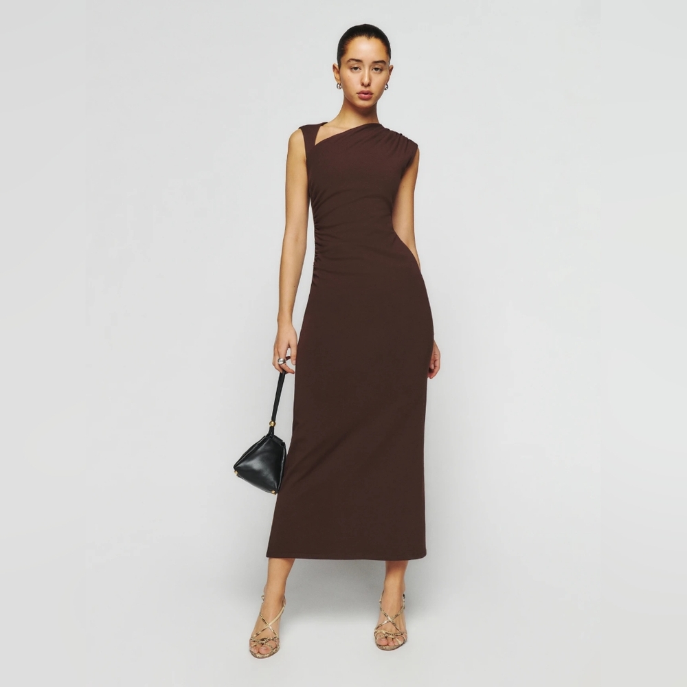 Amiah Knit Dress Color: Cafe Size: L